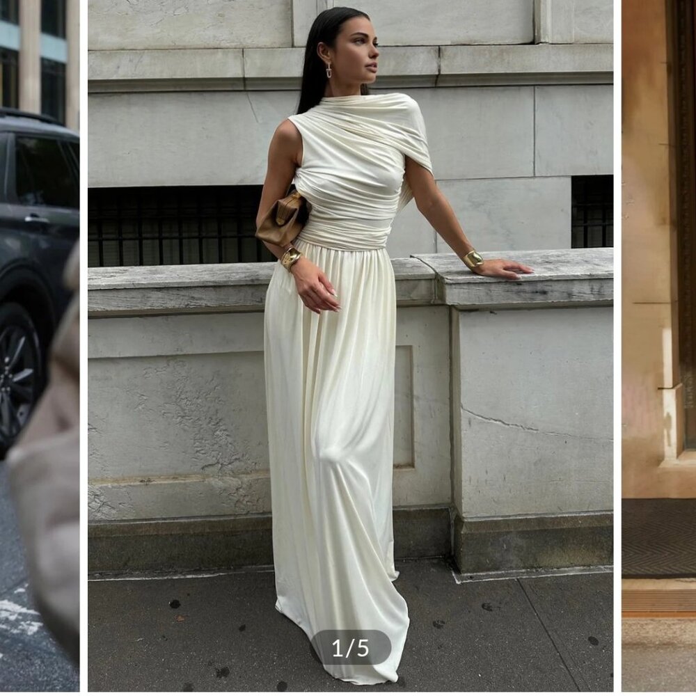 Asymmetrical White Maxi dress NWT